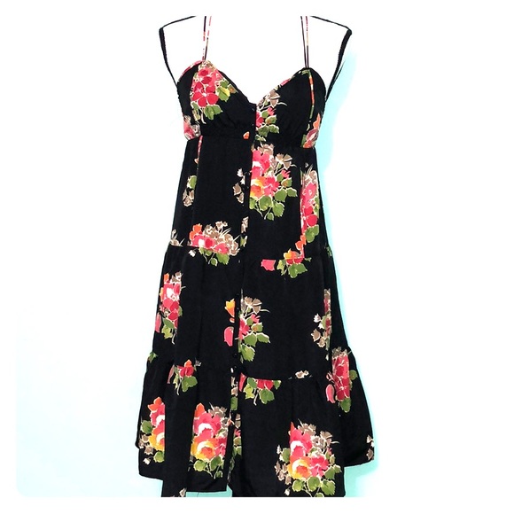 American Eagle Outfitters Dresses & Skirts - AEO black floral dress cross back tank top 6